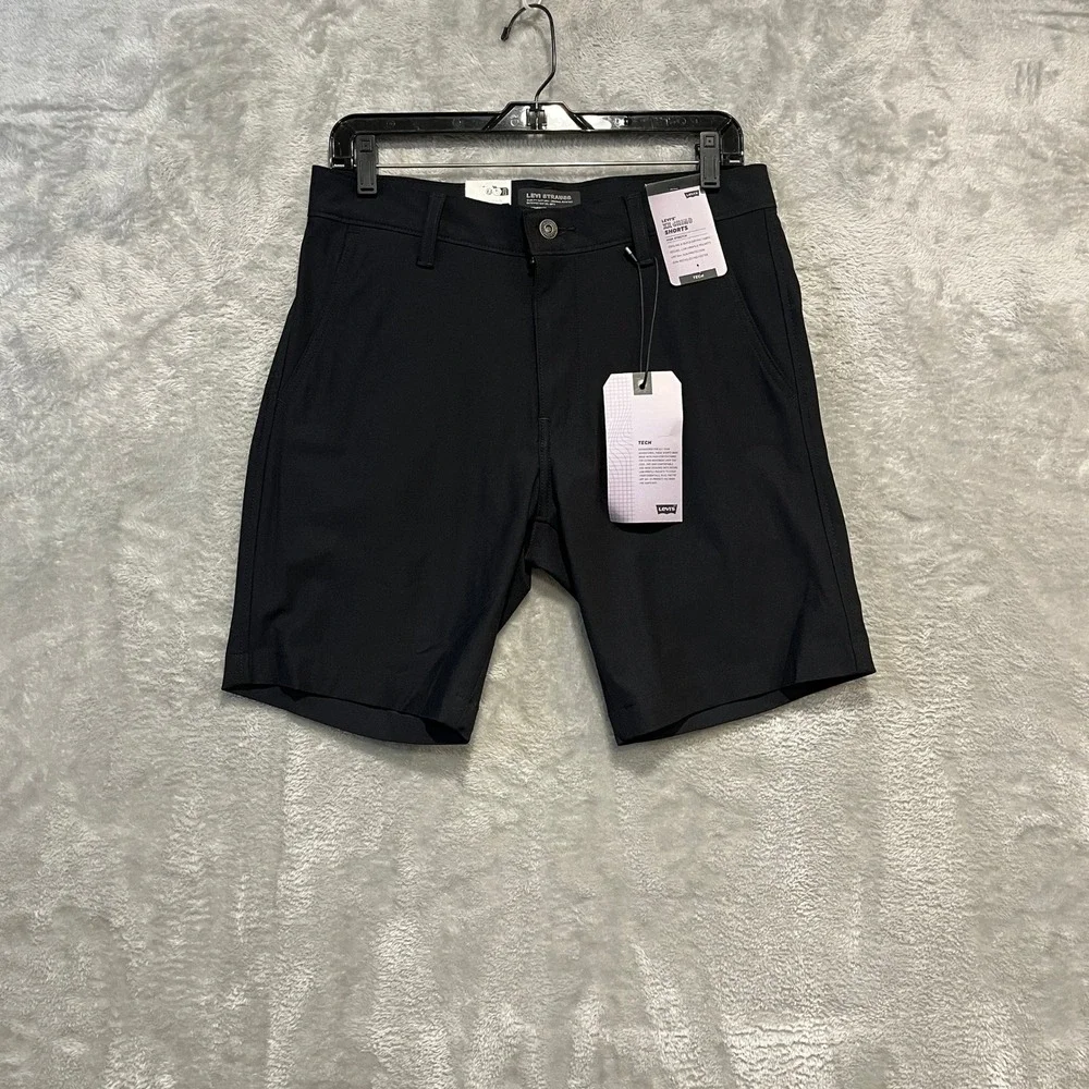 Levis XX Chino Shorts Mens 30 Black Tech High Stretch Cooling UPF 50+